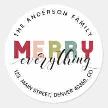 Merry Alles farbige Rücksendetikett