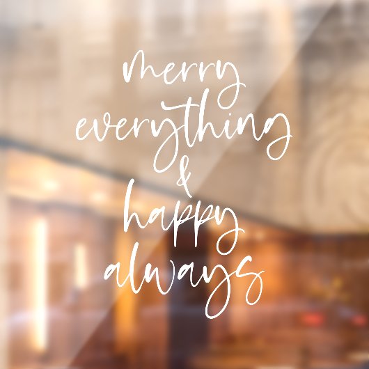 Merry Alles glücklich immer Skript Fensteraufkleber (Blatt 2)