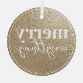 Merry alles Golden Texture Ornament Aus Glas (Rückseite)