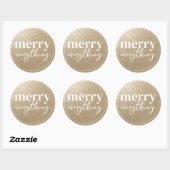 Merry alles Golden Texture Runder Aufkleber (Blatt)