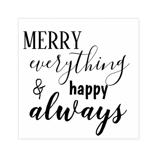 Merry Alles & Happy Immer Gummi Briefmarke Gummistempel (Prägung)