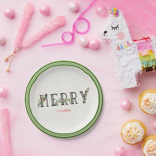 Merry alles heilig und Berries grüne Kante Pappteller (Party)