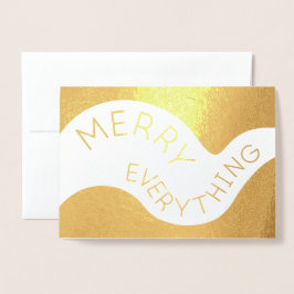 Merry alles Kurven Text Foto Holiday Gold Folienkarte