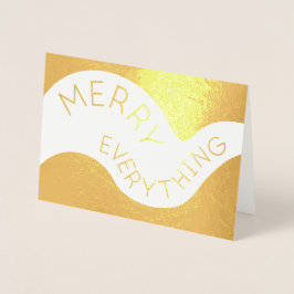 Merry alles kurvte Typografie Holiday Gold Folienkarte