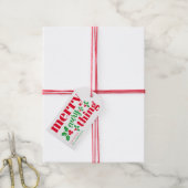 Merry alles Moderne Weihnachten hell rot Geschenkanhänger (Mit Garn)