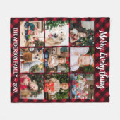 Merry alles Red Buffalo Kariert 9 Foto Collage Fleecedecke (Vorderseite (Horizontal))