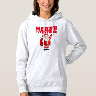 MERRY ALLES RETRO CHRISTMAS T - SHIRT HOODIE
