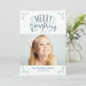 Merry Alles Trendy Foto Gruß Feiertagskarte (Stehend Vorderseite)