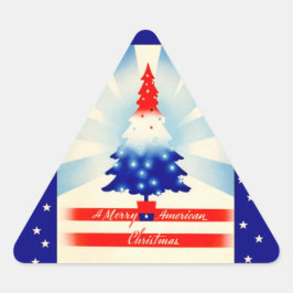 Merry American Christmas Patriotic Tree Aufkleber