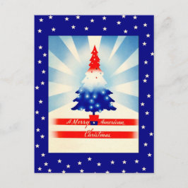 Merry American Christmas Patriotic Tree Postcard Feiertagspostkarte