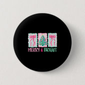 Merry & Bright Coquette Preppy Bow Xmas Tree W Button (Vorderseite)