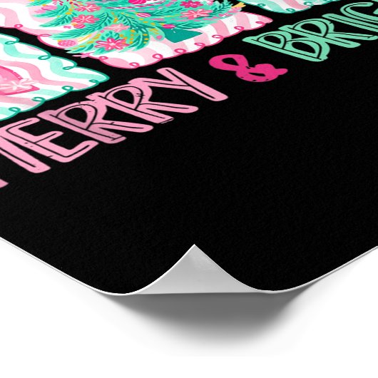 Merry &amp; Bright Coquette Preppy Bow Xmas Tree W Poster (Ecke)