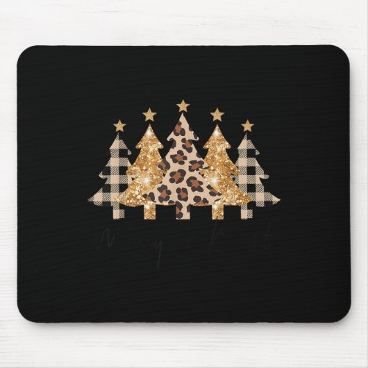 Merry & Bright Leopard Christmas Tree For Wome Mousepad (Vorne)