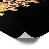 Merry &amp; Bright Leopard Christmas Tree For Wome Poster (Ecke)