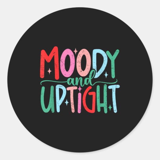Merry & Bright Moody & Uptight Matching Co Runder Aufkleber (Vorderseite)