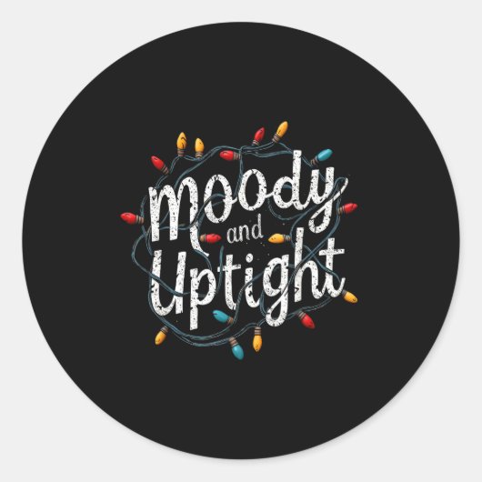 Merry &amp; Bright Moody &amp; Uptight Matching Co Runder Aufkleber (Vorderseite)