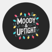 Merry & Bright Moody & Uptight Matching Co Runder Aufkleber (Vorderseite)