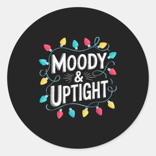 Merry & Bright Moody & Uptight Matching Co Runder Aufkleber (Vorderseite)