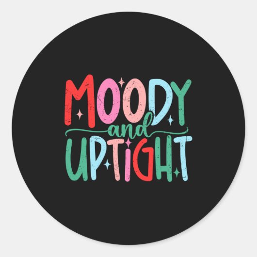 Merry & Bright Moody & Uptight Matching Co Runder Aufkleber (Vorderseite)