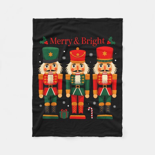 Merry & Bright Nutcracker Christmas Ballet Dan Fleecedecke (Vorderseite)