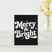 Merry & Bright Retro Christmas Groovy Holiday Karte (Gelbe Blume)
