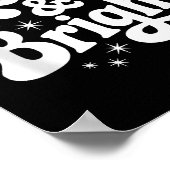 Merry & Bright Retro Christmas Groovy Holiday Poster (Ecke)