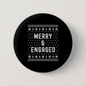 Merry & Engaged Christmas Matching Pajama Coup Button (Vorderseite)