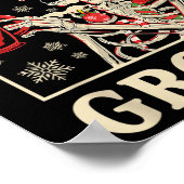 Merry & Groom Bride Skeleton Christmas Bachelo Poster (Ecke)