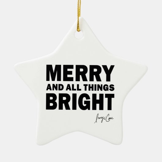 Merry and All Things Bright Christmas | Star Keramik Ornament (Vorne)