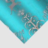Merry and Bright Aqua Christmas Seidenpapier (Detail)