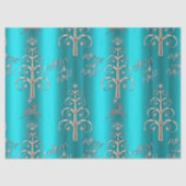 Merry and Bright Aqua Christmas Seidenpapier (Vorderseite)