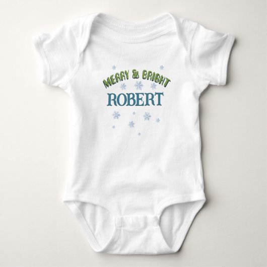 Merry and Bright Baby Name Custom Boy Weihnachten Baby Strampler (Vorderseite)