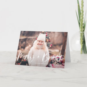 Merry and Bright Brush Lettering Foto Weihnachten