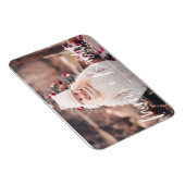 Merry and Bright Brush Lettering Foto Weihnachten Magnet (Rechte Seite)