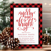 Merry and Bright Buffalo Karierter Weihnachtsurlau Einladung