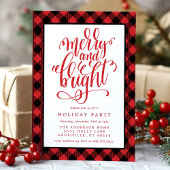 Merry and Bright Buffalo Karierter Weihnachtsurlau Einladung