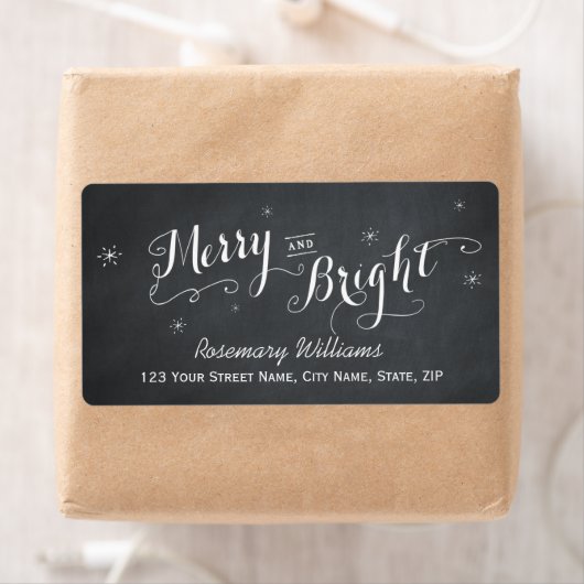 Merry and Bright - Chalkboard Shipping Labels (Insitu)