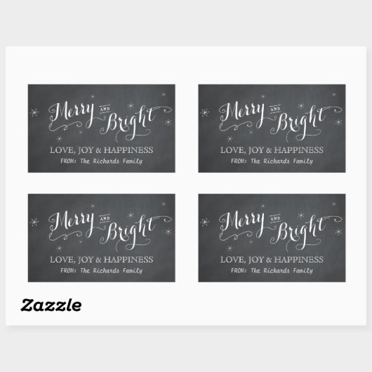 Merry and Bright - Chalkboard Stickers (Blatt)