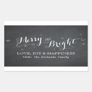 Merry and Bright - Chalkboard Stickers