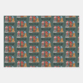 Merry And Bright Chickens Christmas Farm Animal Geschenkpapier Set (Vorderseite)