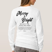 Merry and Bright Christmas Black Script T-Shirt (Rückseite)