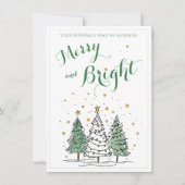 Merry and Bright Christmas Business Referral Mitteilungskarte (Vorderseite)