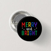 Merry And Bright Christmas Button (Vorne & Hinten)