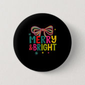 Merry And Bright Christmas Crew 2025 Funny Family Button (Vorderseite)