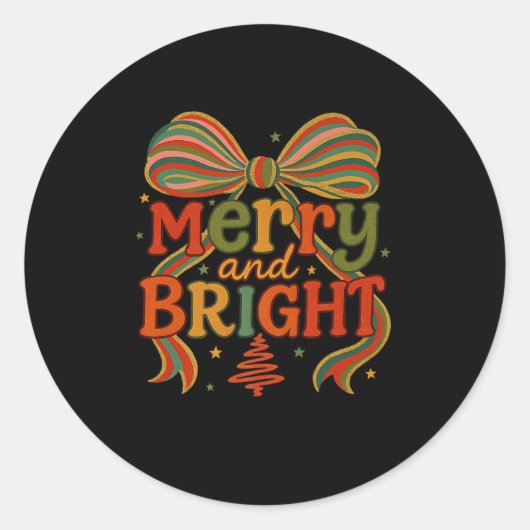 Merry And Bright Christmas Crew 2025 Funny Family Runder Aufkleber (Vorderseite)