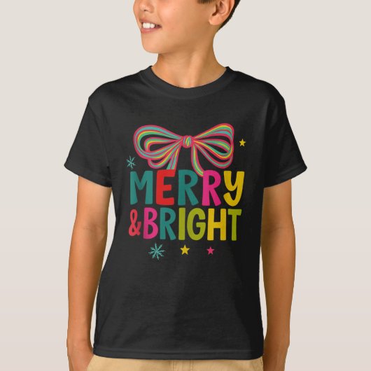 Merry And Bright Christmas Crew 2025 Funny Family T-Shirt (Vorderseite)