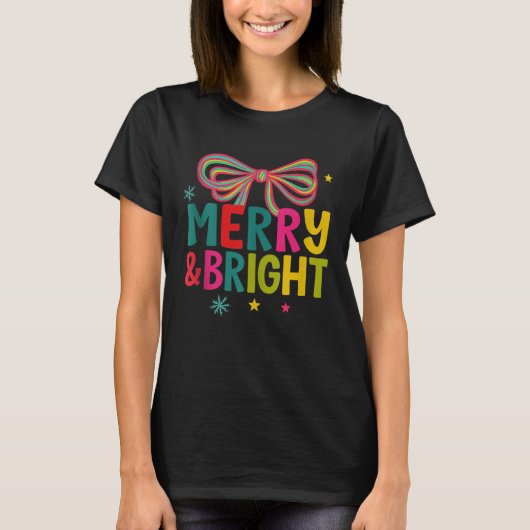Merry And Bright Christmas Crew 2025 Funny Family T-Shirt (Vorderseite)