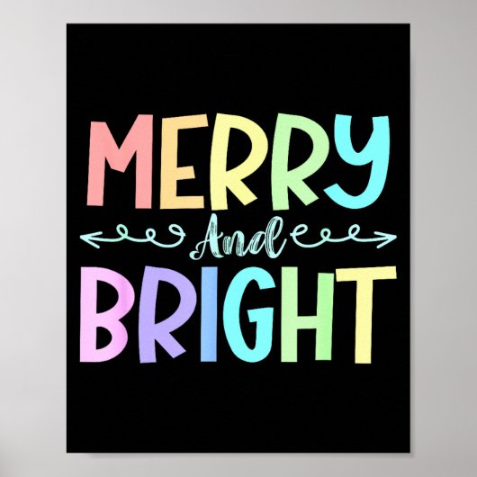 Merry And Bright Christmas Family Pajamas Matching Poster (Vorne)