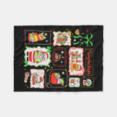 Merry And Bright Christmas Gingerbread Santa Book Fleecedecke (Vorderseite (Horizontal))