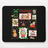 Merry And Bright Christmas Gingerbread Santa Book Mousepad (Vorne)